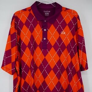 Good Good Fighting For Par Golf Polo Shirt Argyle AOP Mens 3XL Stretch Golfing